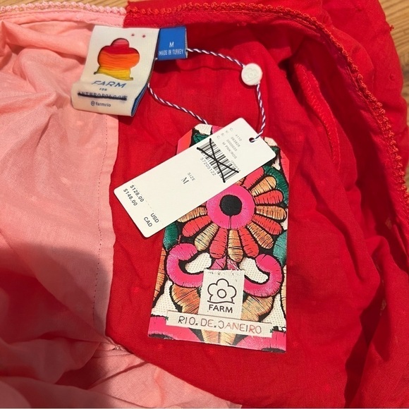 NWT Anthropologie Farm Rio Pink & Red Colorblock Wrap Blouse Top Size Medium JB - Picture 7 of 7